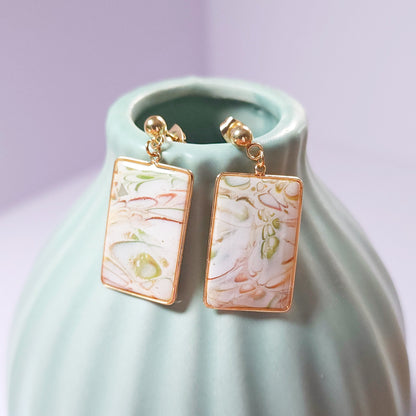 Boucles KAMPSOS – Marbré Mokume Gane Pastel Or