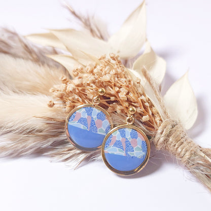 Boucles KAMPSOS – Mosaïque Bleue Or