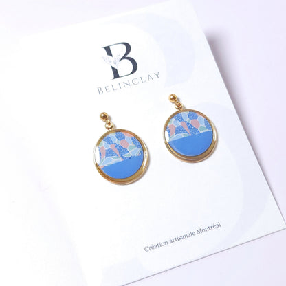 Boucles KAMPSOS – Mosaïque Bleue Or