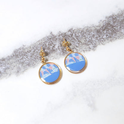 Boucles KAMPSOS – Mosaïque Bleue Or