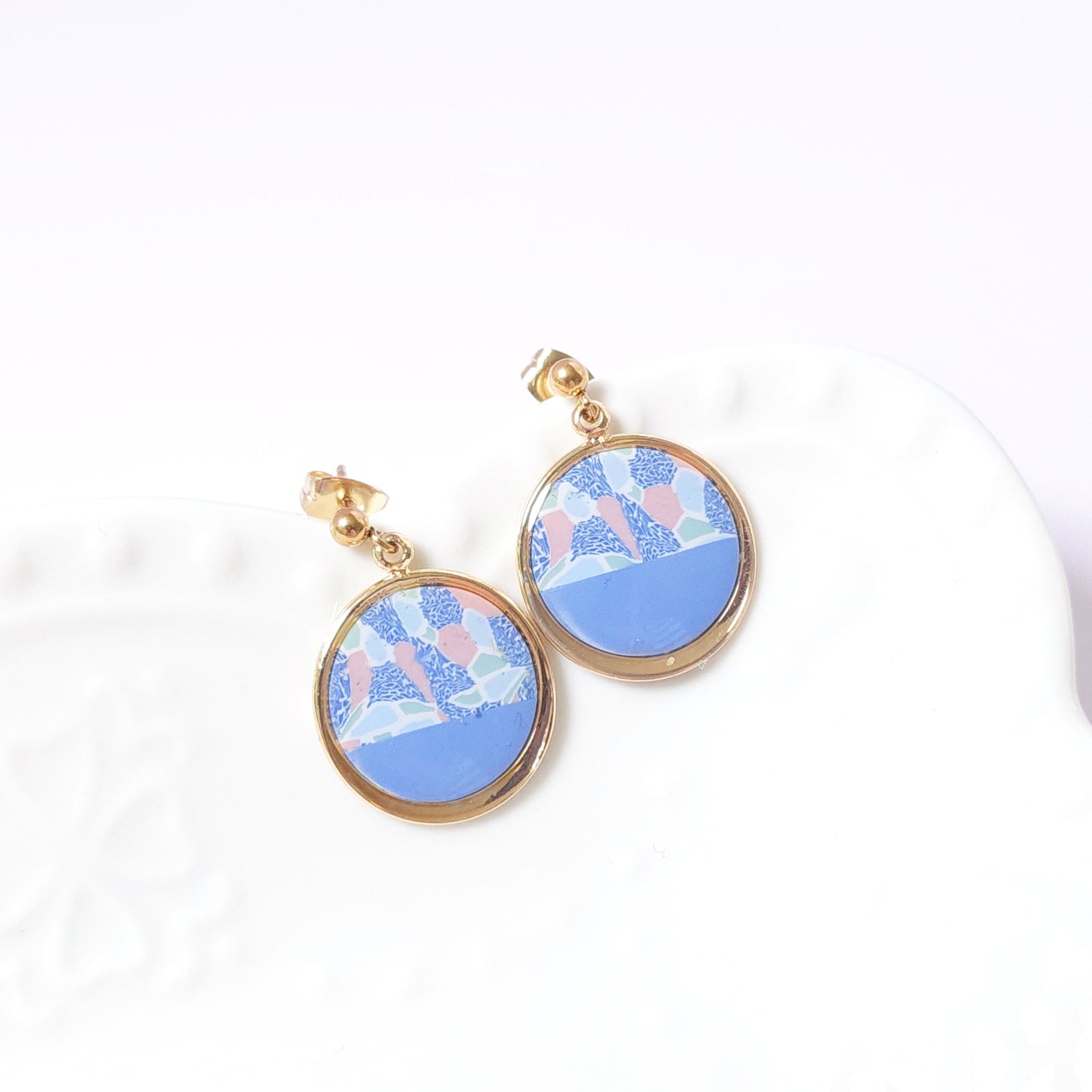 Boucles KAMPSOS – Mosaïque Bleue Or
