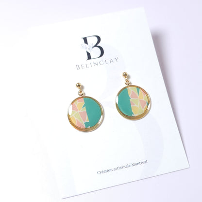 Boucles KAMPSOS – Mosaïque Turquoise Or
