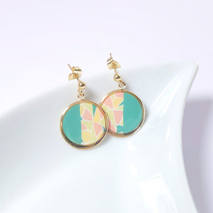 Boucles KAMPSOS – Mosaïque Turquoise Or