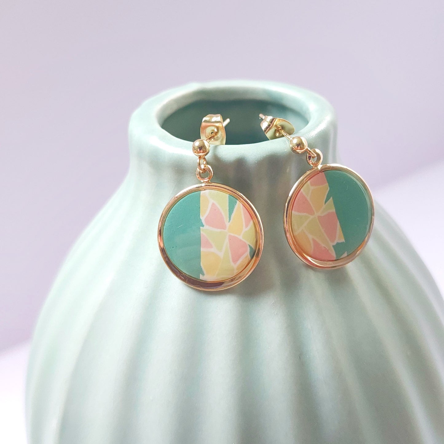Boucles KAMPSOS – Mosaïque Turquoise Or