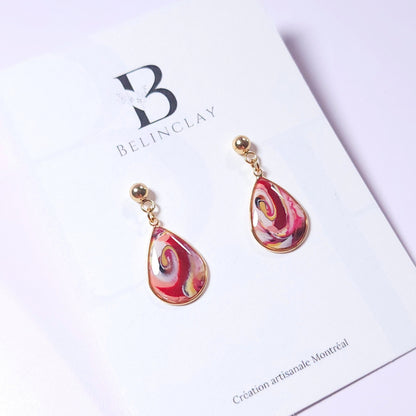 Boucles KAMPSOS – Volute Framboise Or