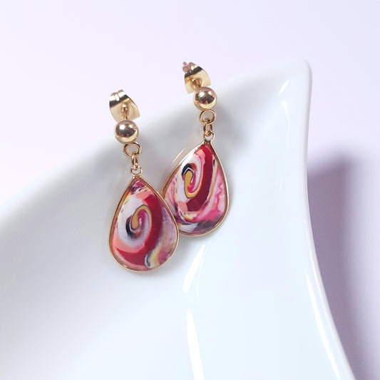 Boucles KAMPSOS – Volute Framboise Or
