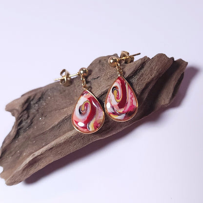Boucles KAMPSOS – Volute Framboise Or