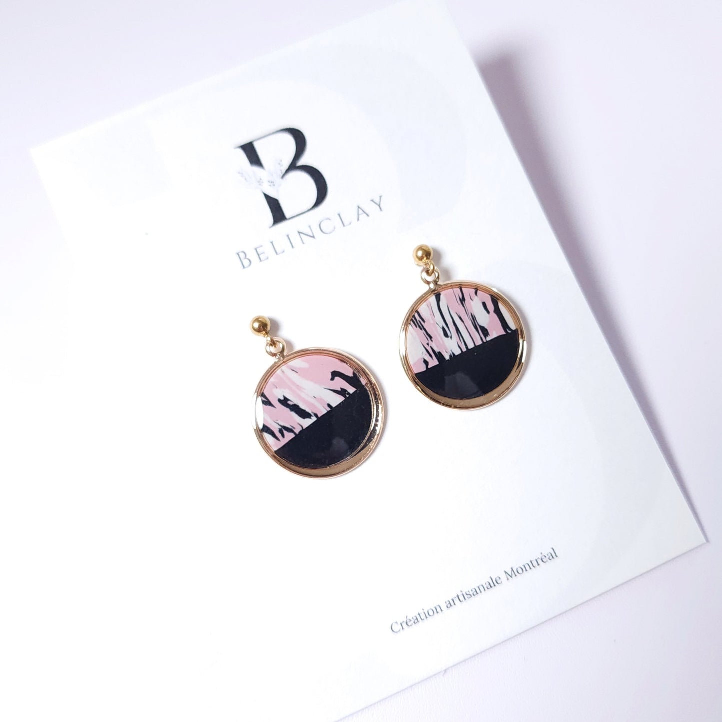 Boucles KAMPSOS – Zébrures Rosées Or