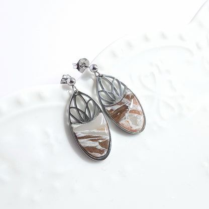 Boucles MINERAL_Oria Corail et Blanc