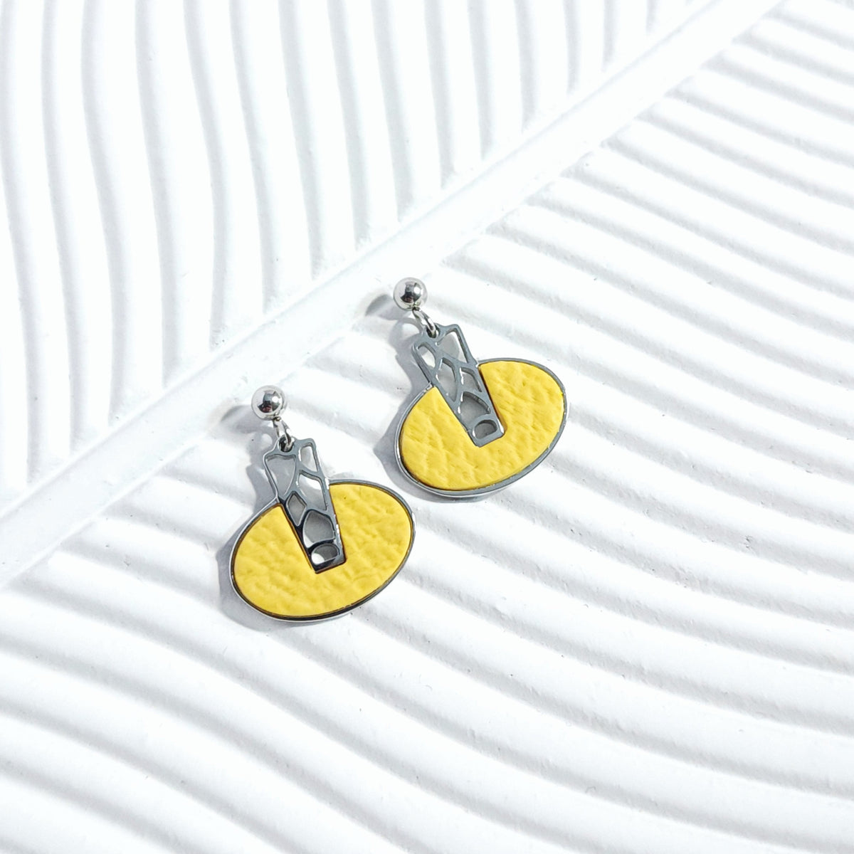 MONOCHROME Earrings – Leather Yellow Ornalys