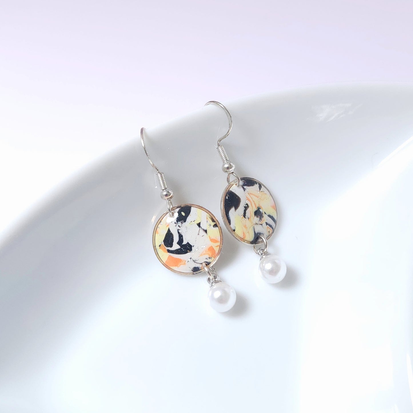 Boucles PERLE – Marbré Soleil Argent