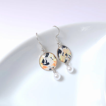 Boucles PERLE – Marbré Soleil Argent