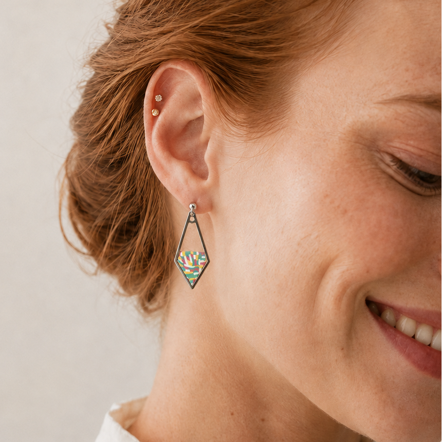 SIGNATURE Earrings – Modern Checkerboard