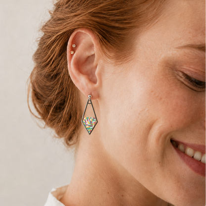 SIGNATURE Earrings – Modern Checkerboard