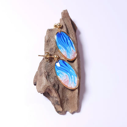 Boucles KAMPSOS – Vague Azur Rosé Or