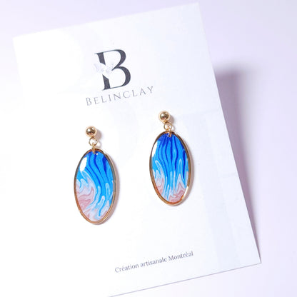 Boucles KAMPSOS – Vague Azur Rosé Or