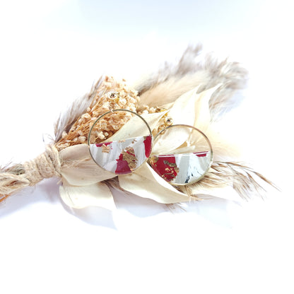 Boucles RINGAS - Créoles Écarlate Dorées