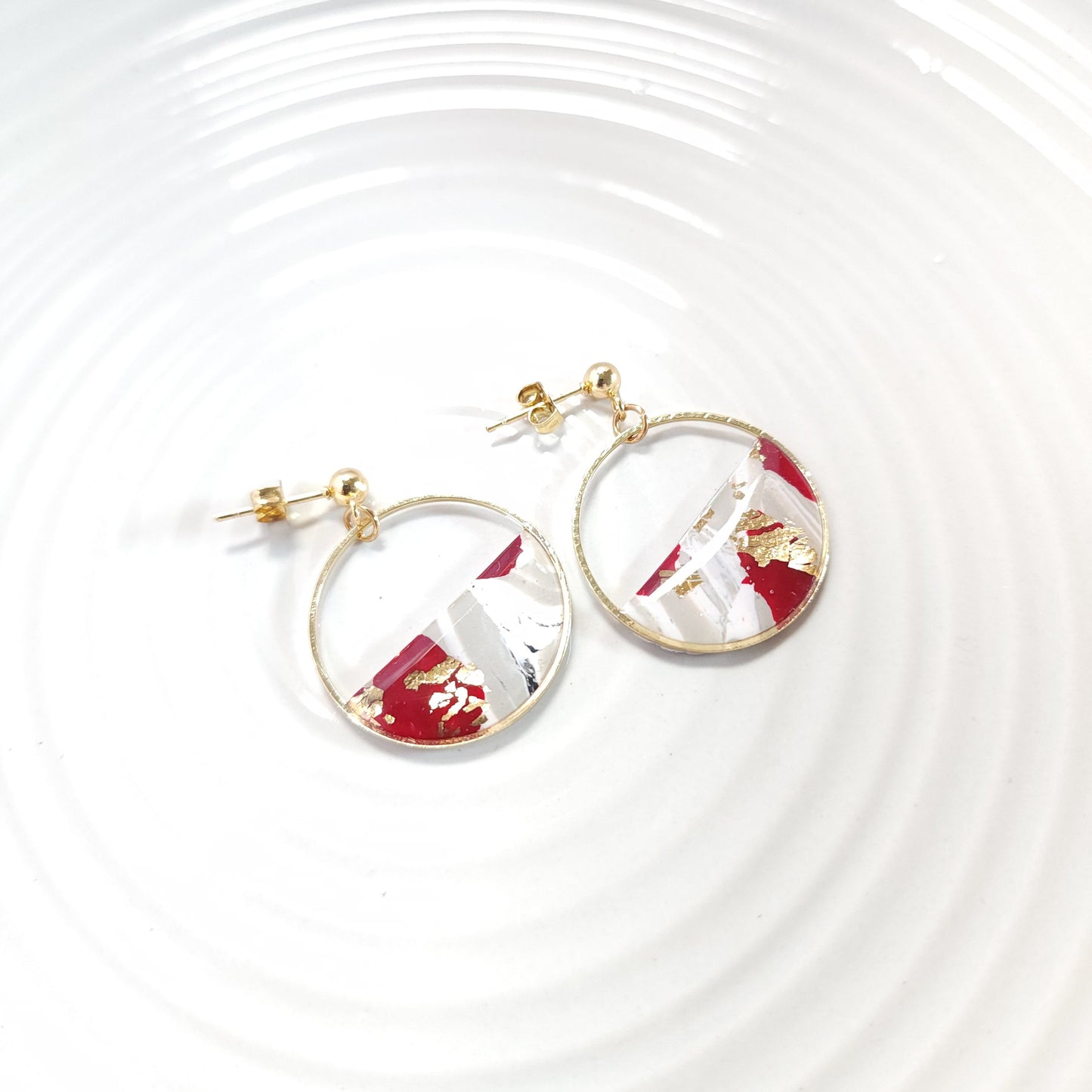 Boucles RINGAS - Créoles Écarlate Dorées