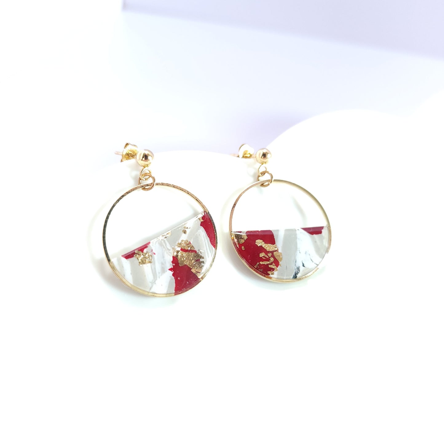 Boucles RINGAS - Créoles Écarlate Dorées
