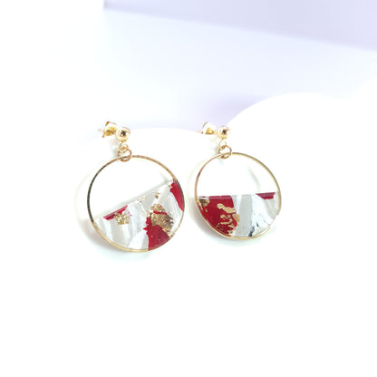 Boucles RINGAS - Créoles Écarlate Dorées