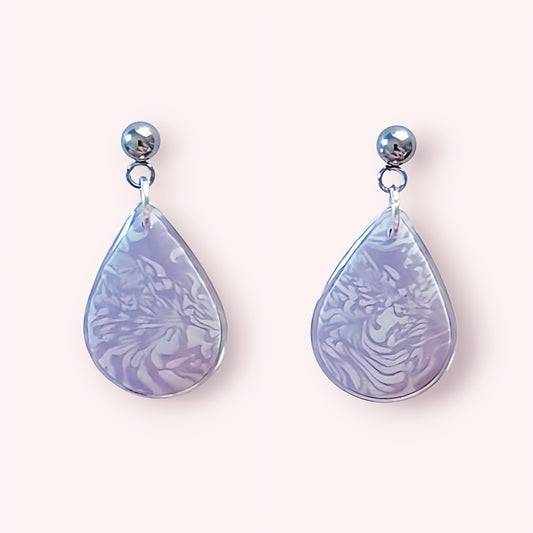 Boucles d’oreilles Goutte Lilas