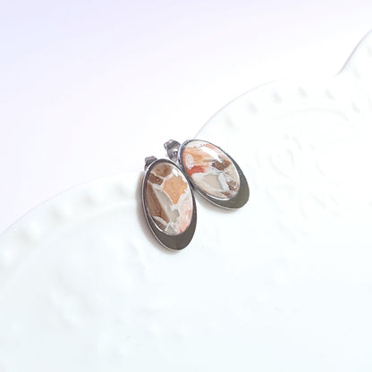 Clous MINERAL_Ovaline Corail & Blanc