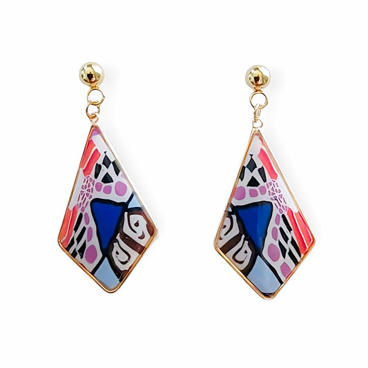 Boucles d’oreilles Losange Mosaic Pop