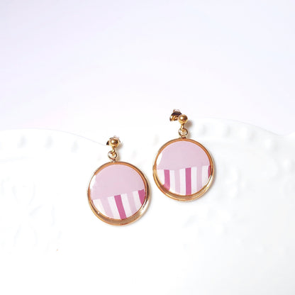 Boucles KAMPSOS – Parme Rayé Or