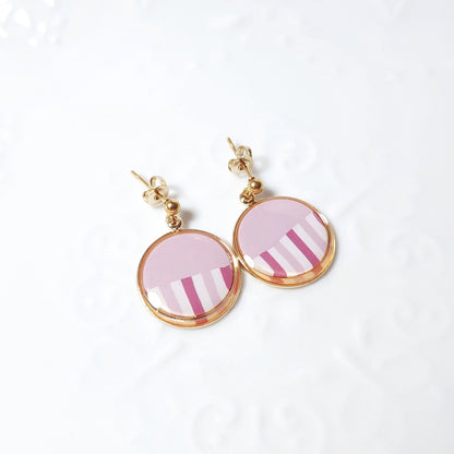 Boucles KAMPSOS – Parme Rayé Or