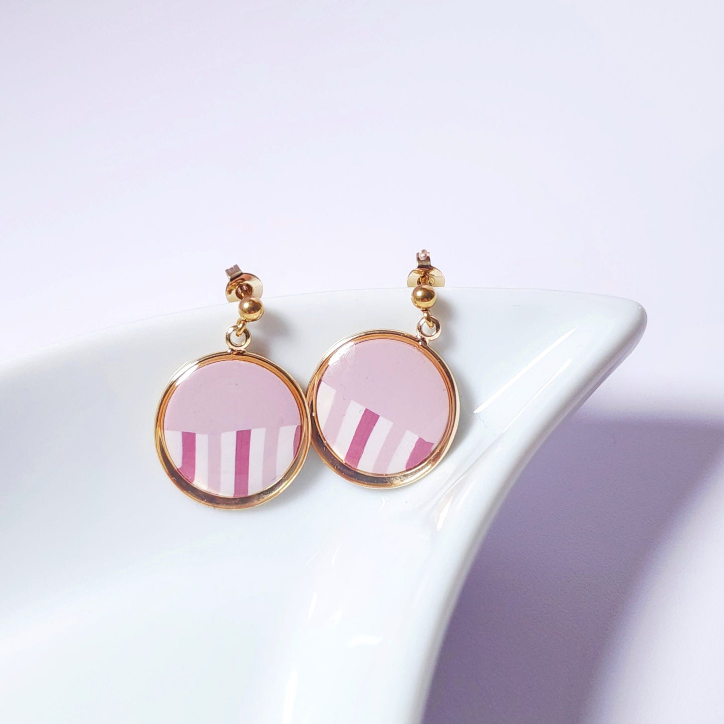 Boucles KAMPSOS – Parme Rayé Or