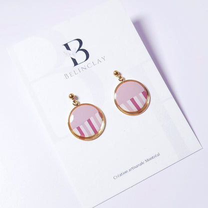 Boucles KAMPSOS – Parme Rayé Or
