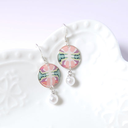 Boucles PERLE – Éclosion Corail 2 Argent