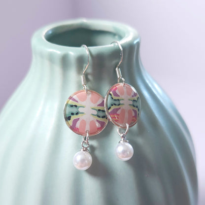 Boucles PERLE – Éclosion Corail 2 Argent