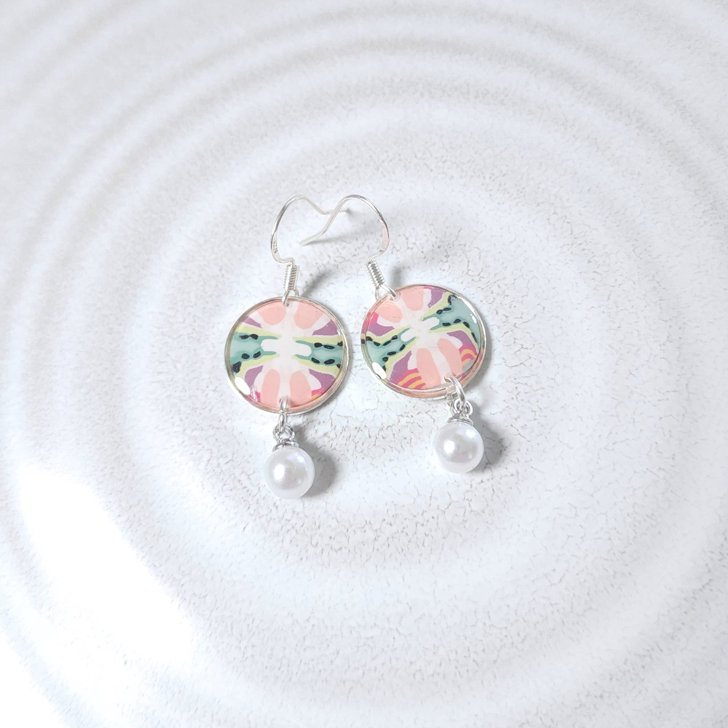Boucles PERLE – Éclosion Corail 2 Argent