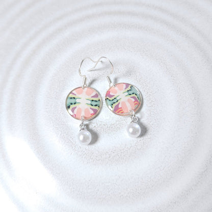 Boucles PERLE – Éclosion Corail 2 Argent