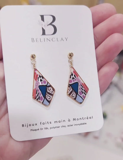 Boucles d’oreilles Losange Mosaic Pop